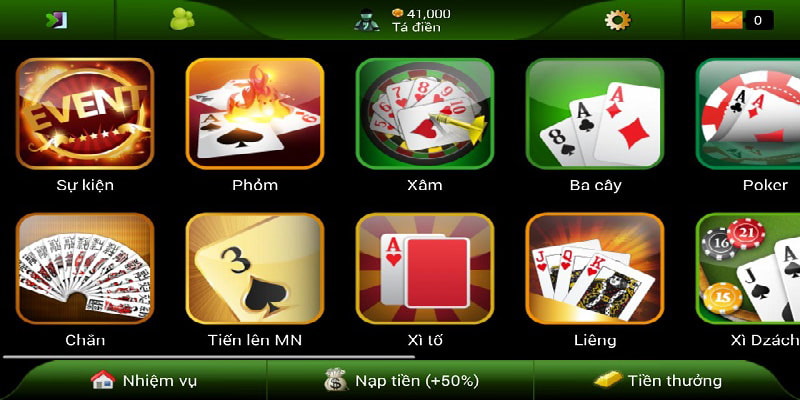 Những trò chơi đánh bài nên trải nghiệm tại Choáng Club